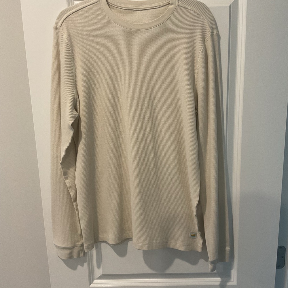 Vuori Cream Long Sleeve Waffle Tee